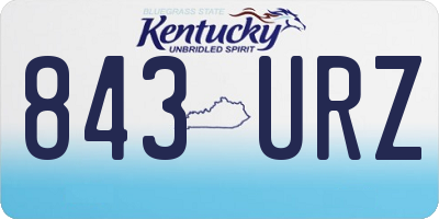 KY license plate 843URZ