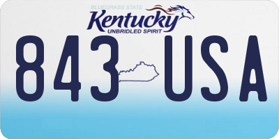KY license plate 843USA
