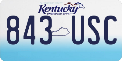 KY license plate 843USC