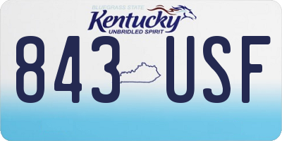 KY license plate 843USF