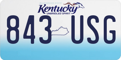 KY license plate 843USG