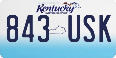 KY license plate 843USK