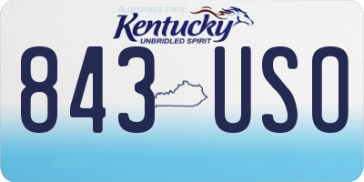 KY license plate 843USO
