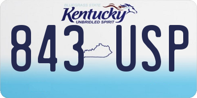 KY license plate 843USP