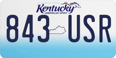 KY license plate 843USR