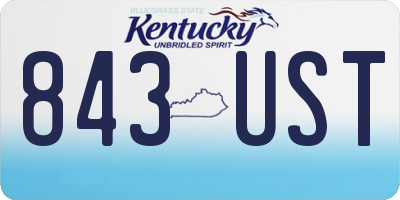 KY license plate 843UST