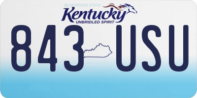 KY license plate 843USU