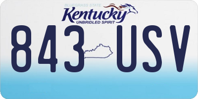 KY license plate 843USV