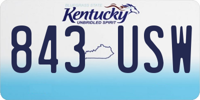 KY license plate 843USW