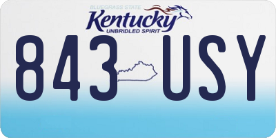 KY license plate 843USY