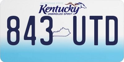 KY license plate 843UTD