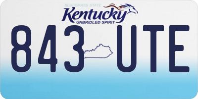 KY license plate 843UTE
