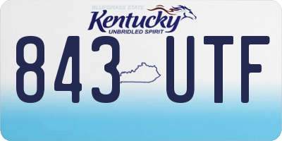 KY license plate 843UTF