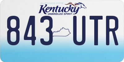 KY license plate 843UTR