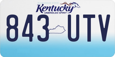 KY license plate 843UTV