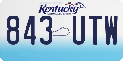 KY license plate 843UTW