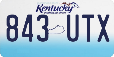 KY license plate 843UTX