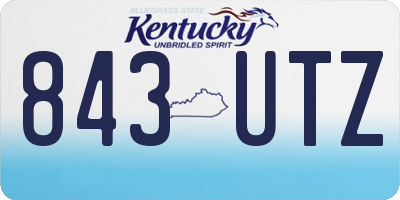 KY license plate 843UTZ