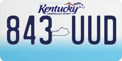 KY license plate 843UUD