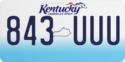 KY license plate 843UUU