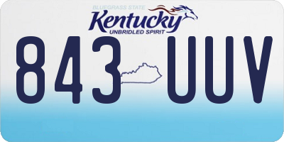 KY license plate 843UUV