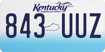 KY license plate 843UUZ