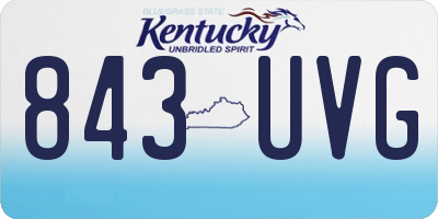 KY license plate 843UVG