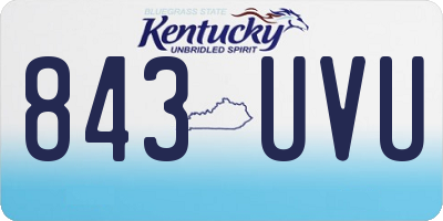 KY license plate 843UVU