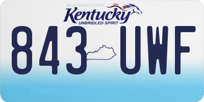 KY license plate 843UWF
