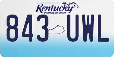 KY license plate 843UWL