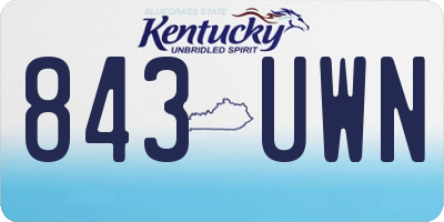 KY license plate 843UWN
