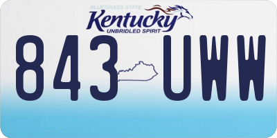 KY license plate 843UWW