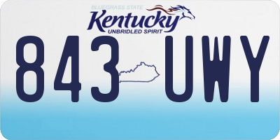 KY license plate 843UWY
