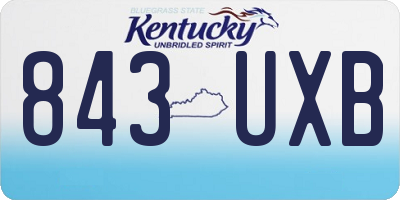 KY license plate 843UXB