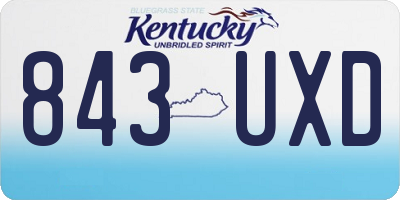KY license plate 843UXD