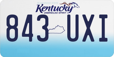 KY license plate 843UXI