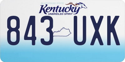 KY license plate 843UXK