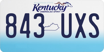 KY license plate 843UXS