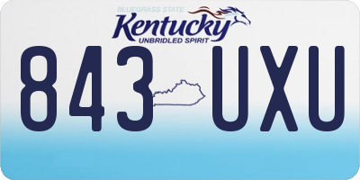 KY license plate 843UXU