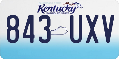 KY license plate 843UXV