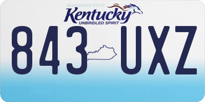 KY license plate 843UXZ