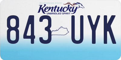 KY license plate 843UYK