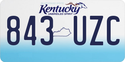 KY license plate 843UZC