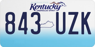KY license plate 843UZK