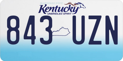 KY license plate 843UZN