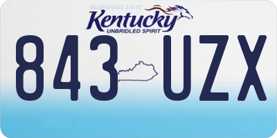 KY license plate 843UZX