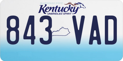 KY license plate 843VAD