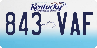 KY license plate 843VAF