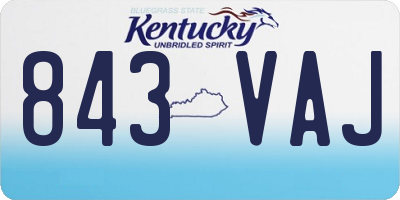 KY license plate 843VAJ