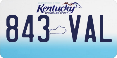 KY license plate 843VAL